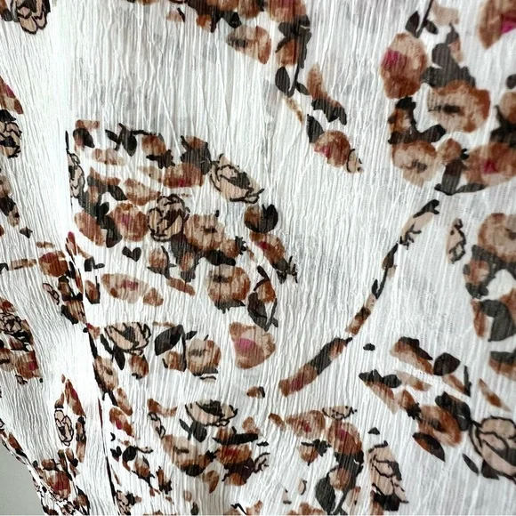 WHITE HOUSE BLACK MARKET Sleeveless Floral Ruched Lightweight Dress—SZ. Large - Picture 7 of 14